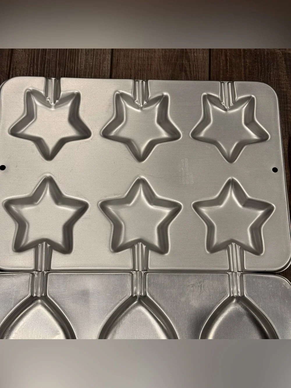 Set Of 3 Wilton Cookie Cake Pop Treat Pans Stars & Heart Vintage 1995